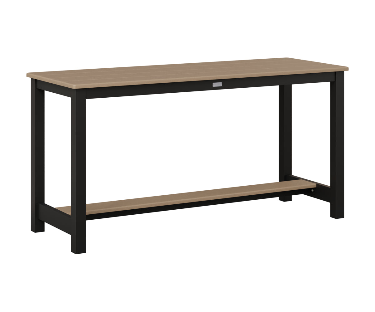 Berlin Gardens Balcony Table with Aluminum Base in Black, Weatherwood top