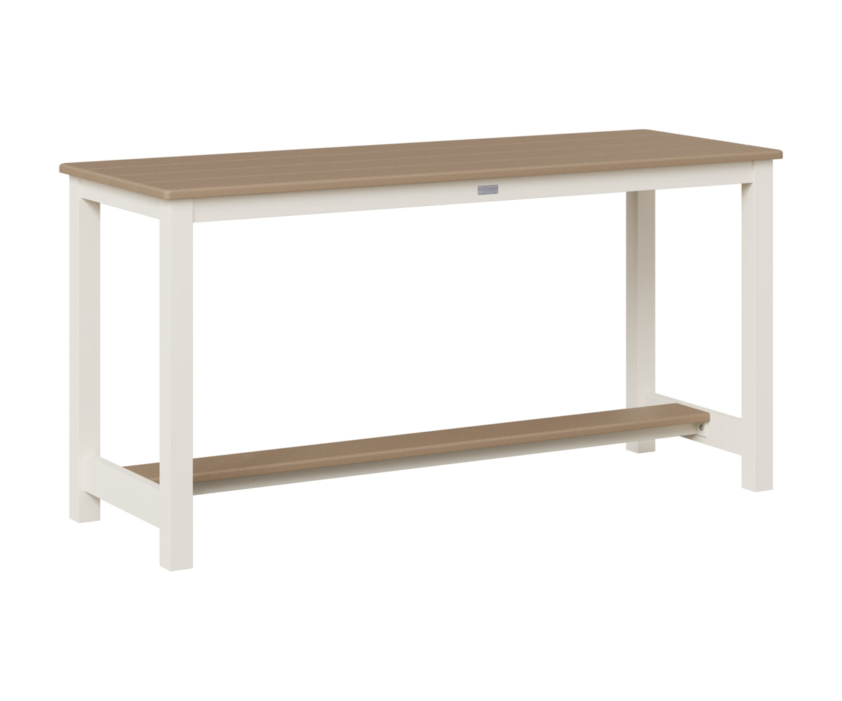 Berlin Gardens Balcony Table with Aluminum Base in White, Weatherwood top