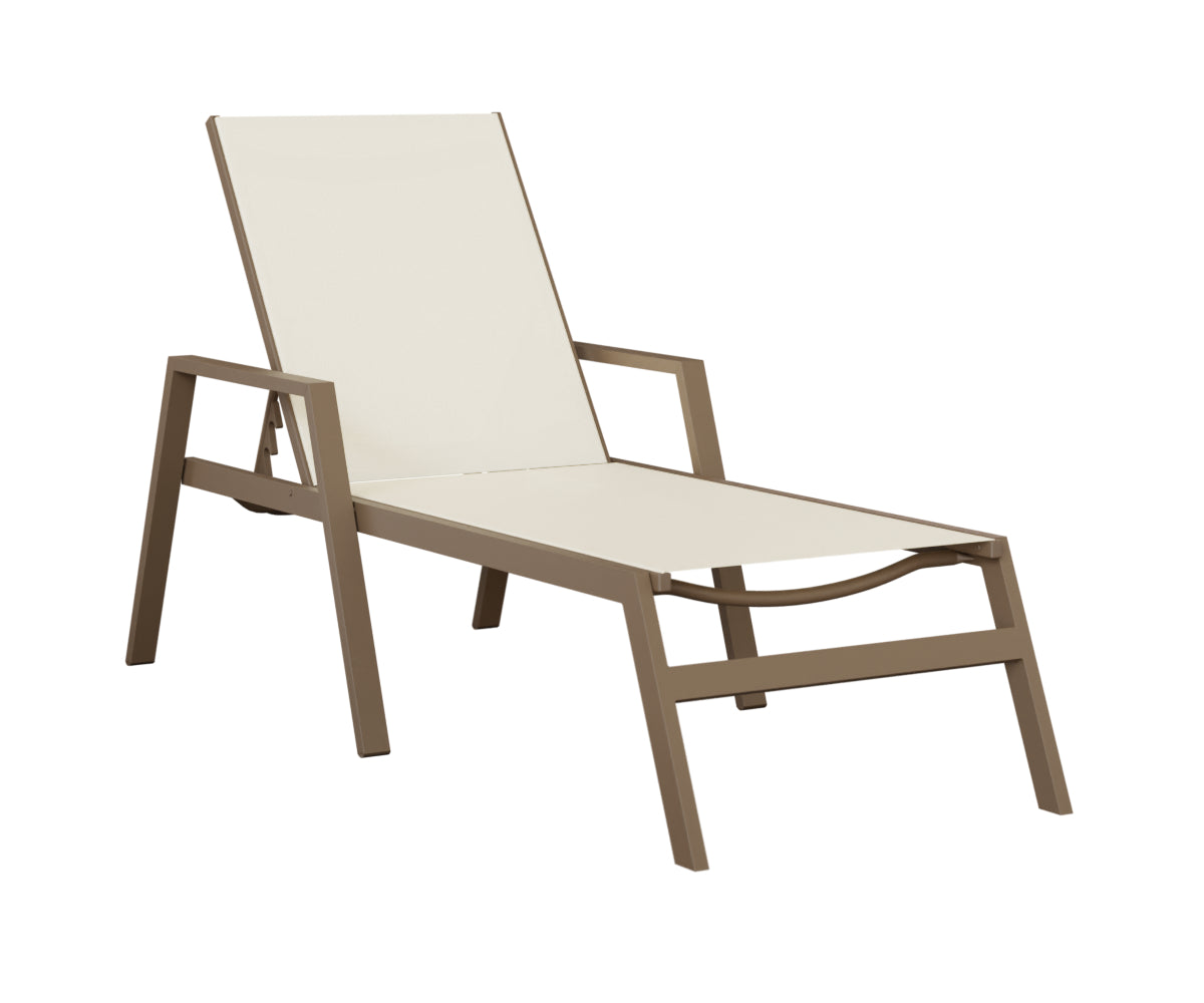 Berlin Gardens Vida Sling Chaise Lounge with Arms in Clay