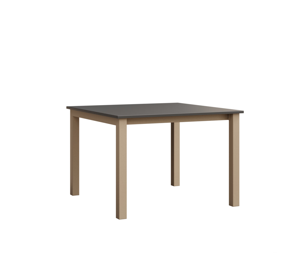 Berlin Gardens Berkley Expandable Table 42"x42" in Sahara Speckle, Hammered Stainless top
