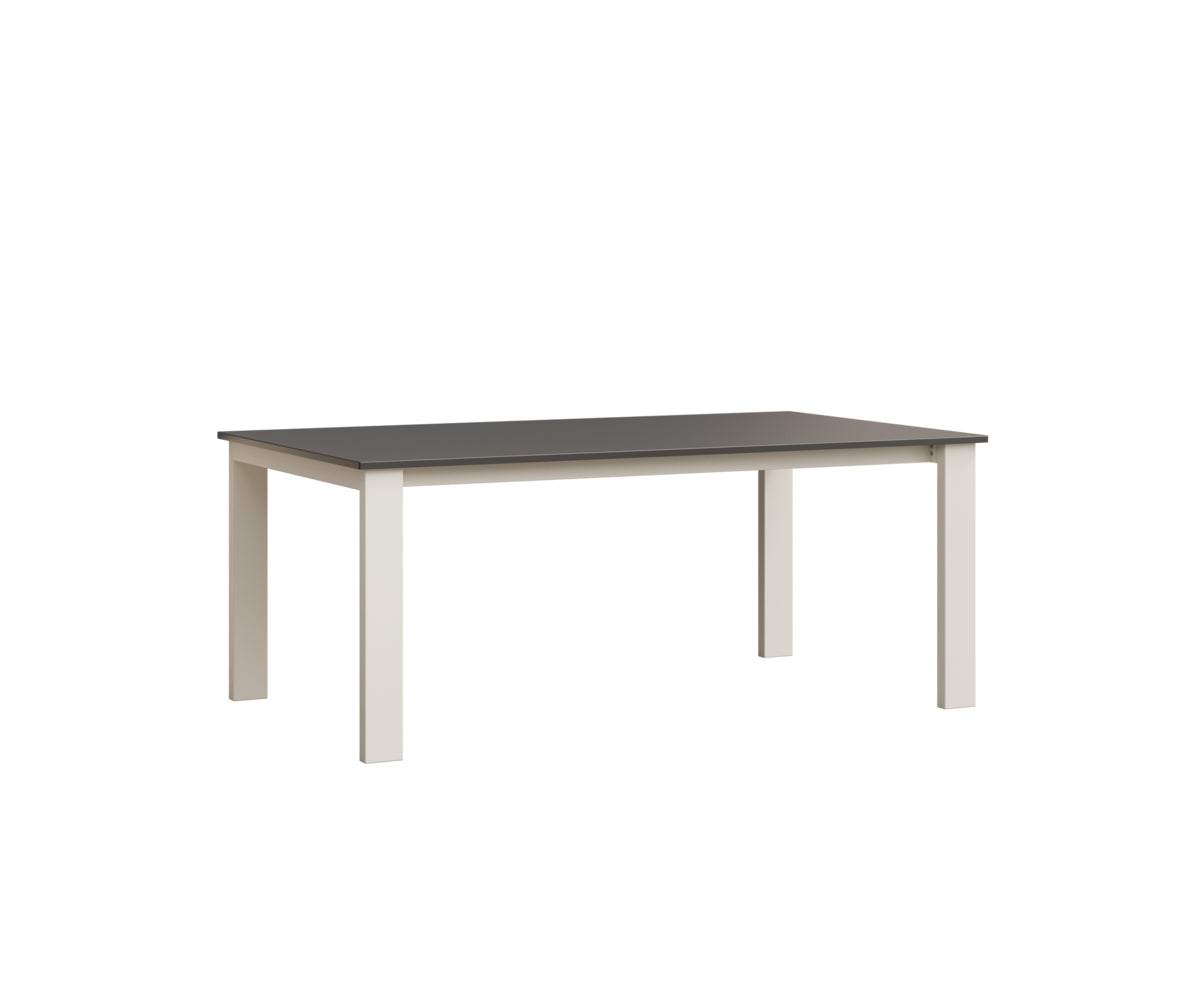 Berlin Gardens Berkley Expandable Table 42"x72" in White, Hammered Stainless top