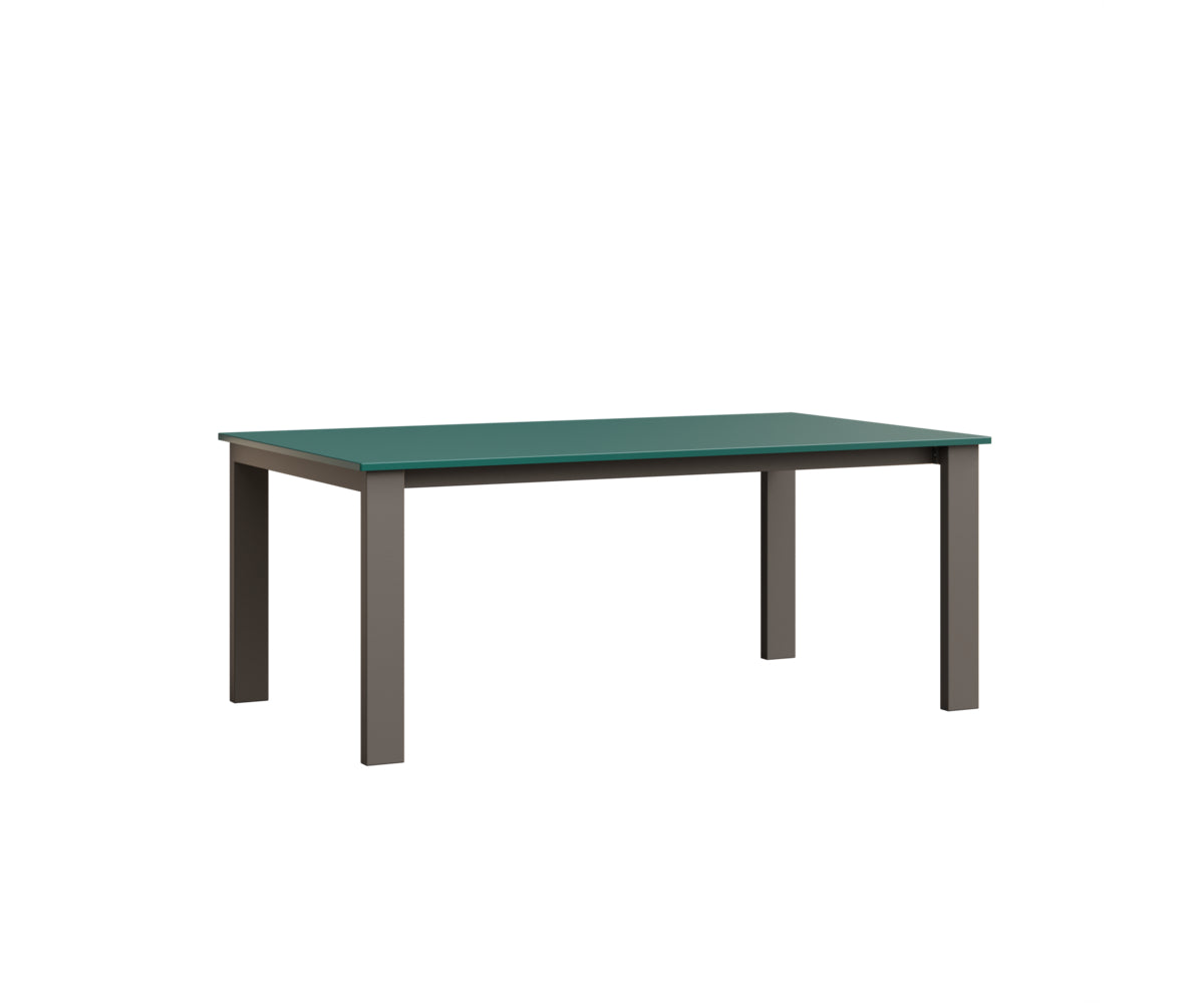 Berlin Gardens Berkley Expandable Table 42"x72" in Graphite, MGP Teal top