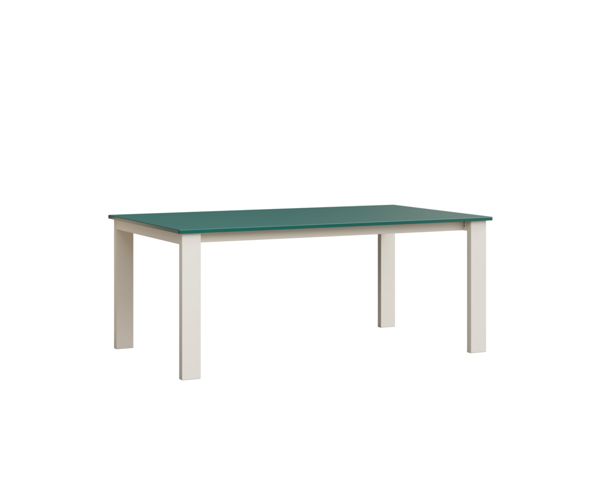 Berlin Gardens Berkley Expandable Table 42"x72" in White, MGP Teal top