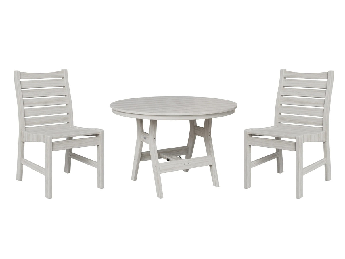 Berlin Gardens Bristol 48" Round Dining Set with Harbor Table & 4 Bristol Dining Chairs, shown in Seashell