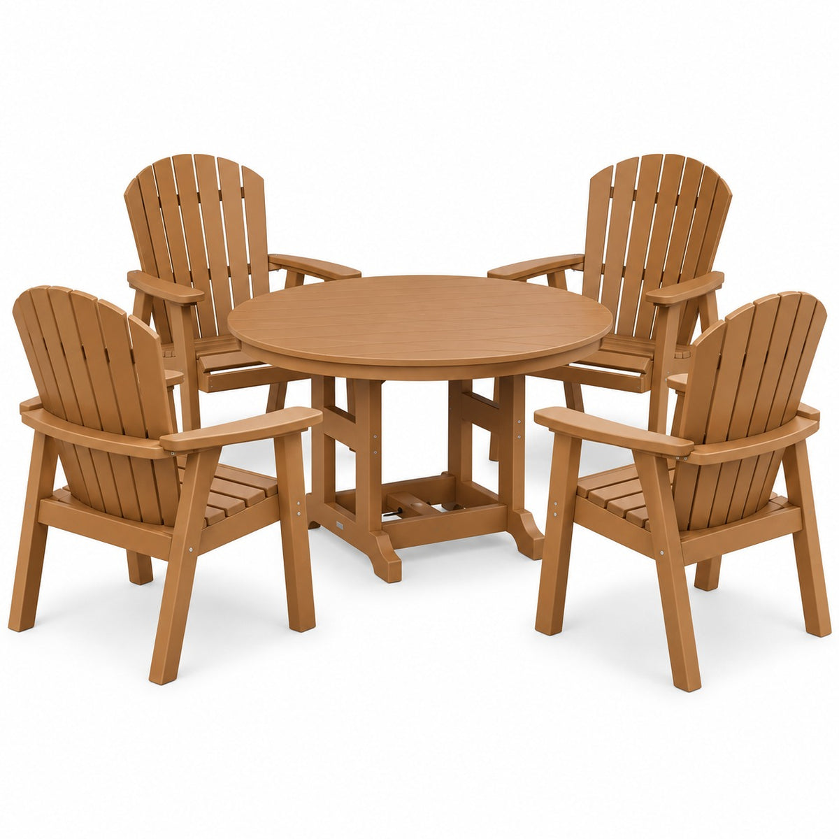 Berlin Gardens Garden Classic 48" Round Dining Set with 4 Comfo Back Dining Chairs