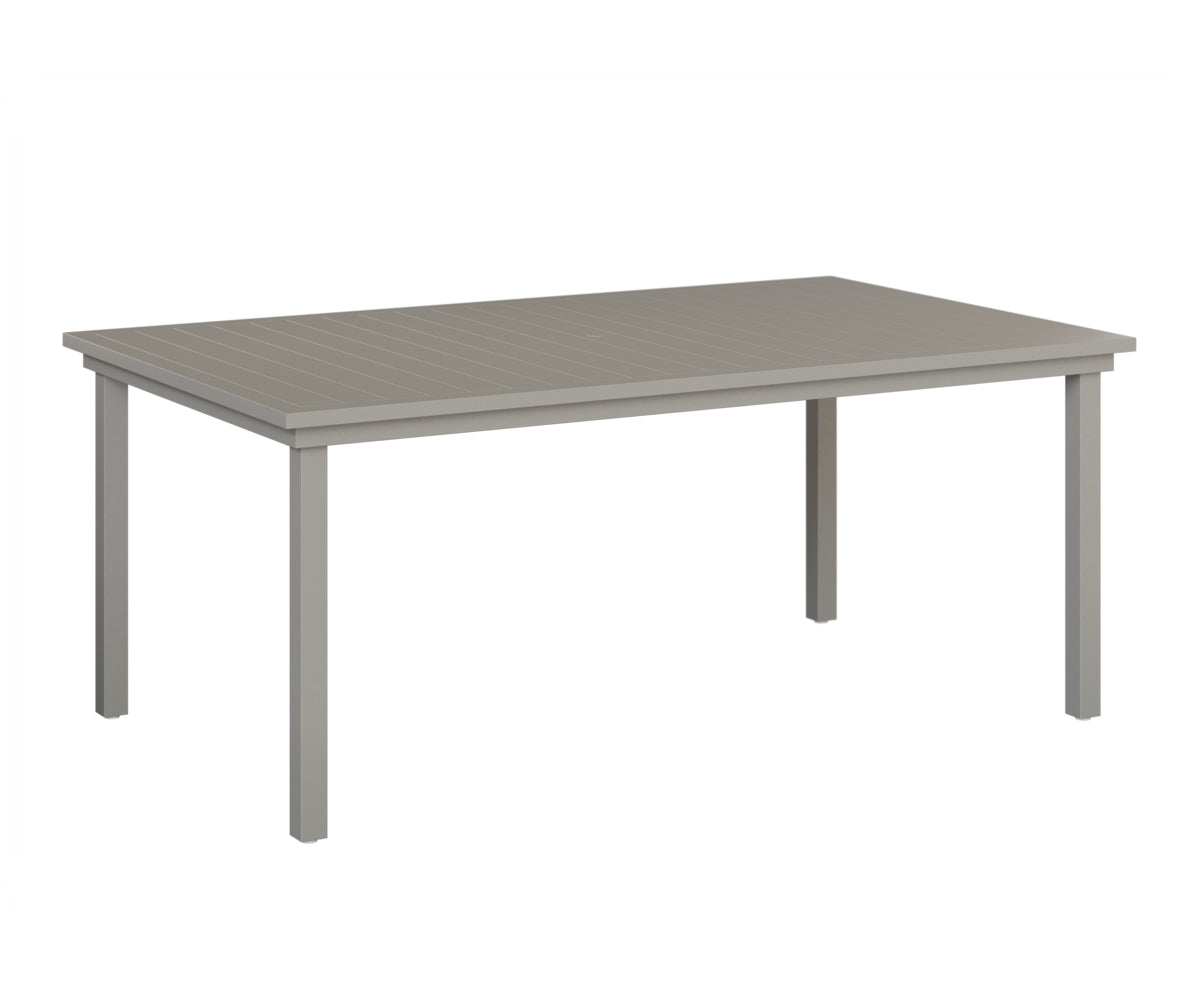 Berlin Gardens Vida 44"x73" Table - Aluminum Top in Platinum Silver