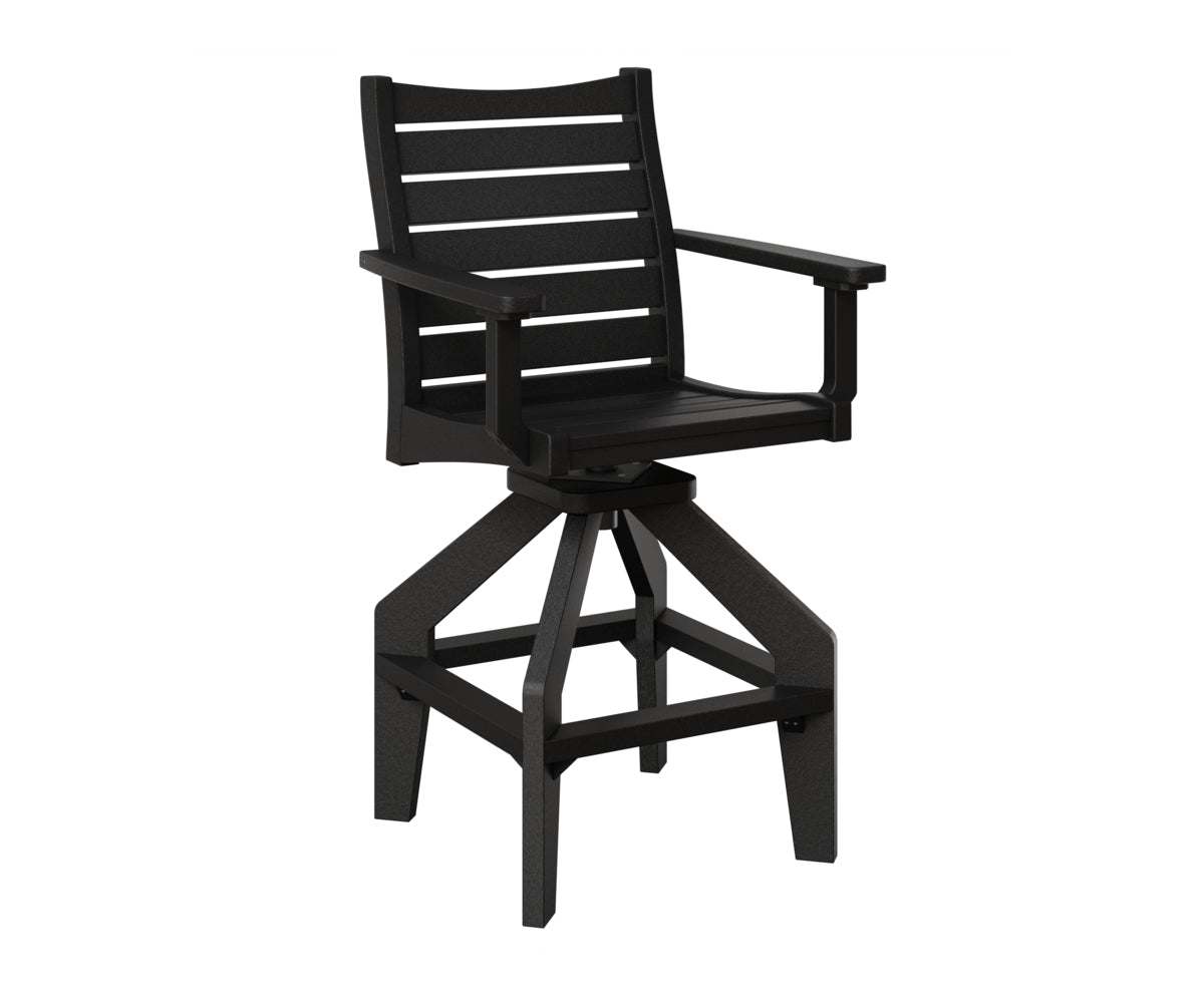 Berlin Gardens Bristol Swivel Bar Chair in Black