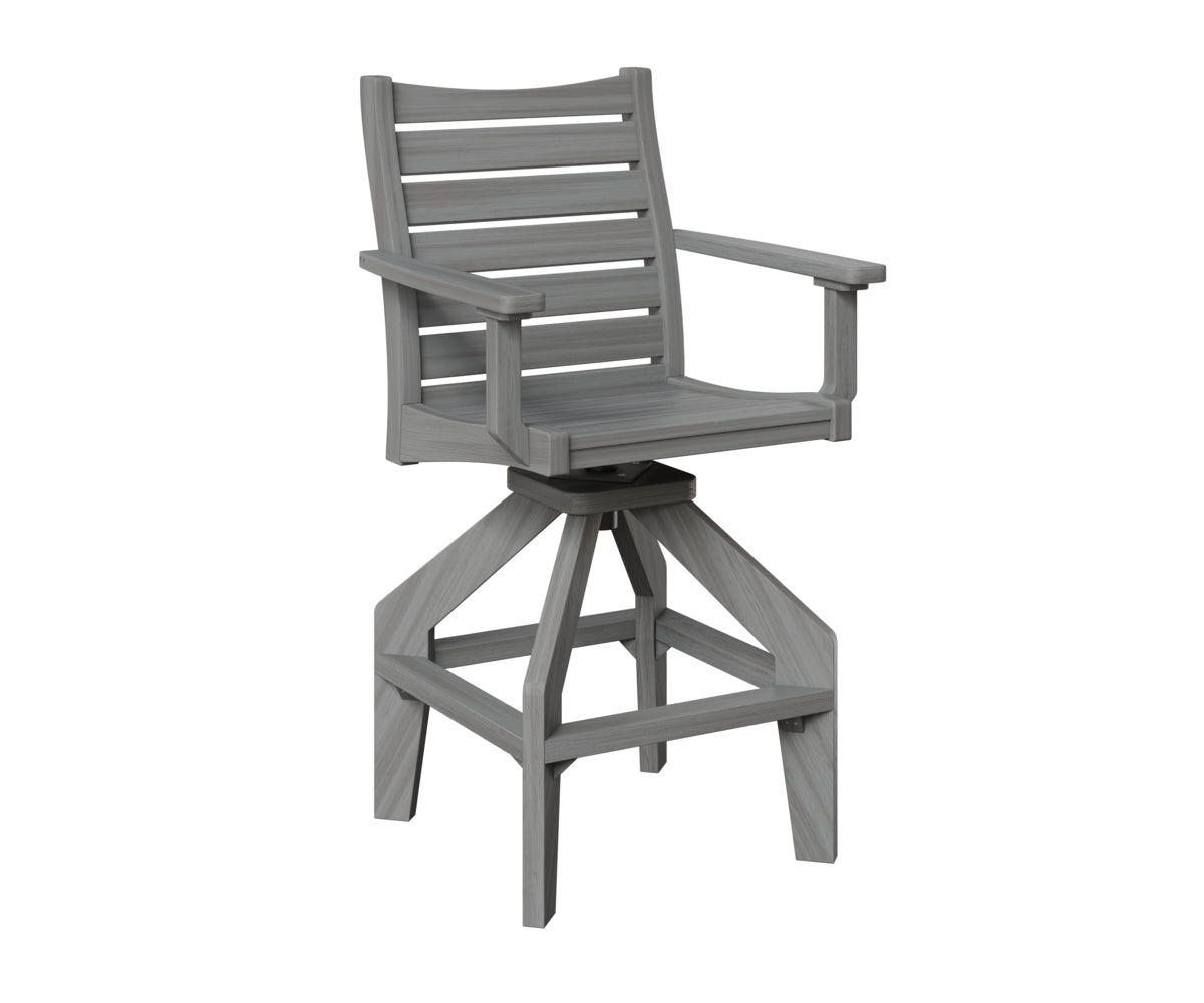 Berlin Gardens Bristol Swivel Bar Chair in Driftwood Gray