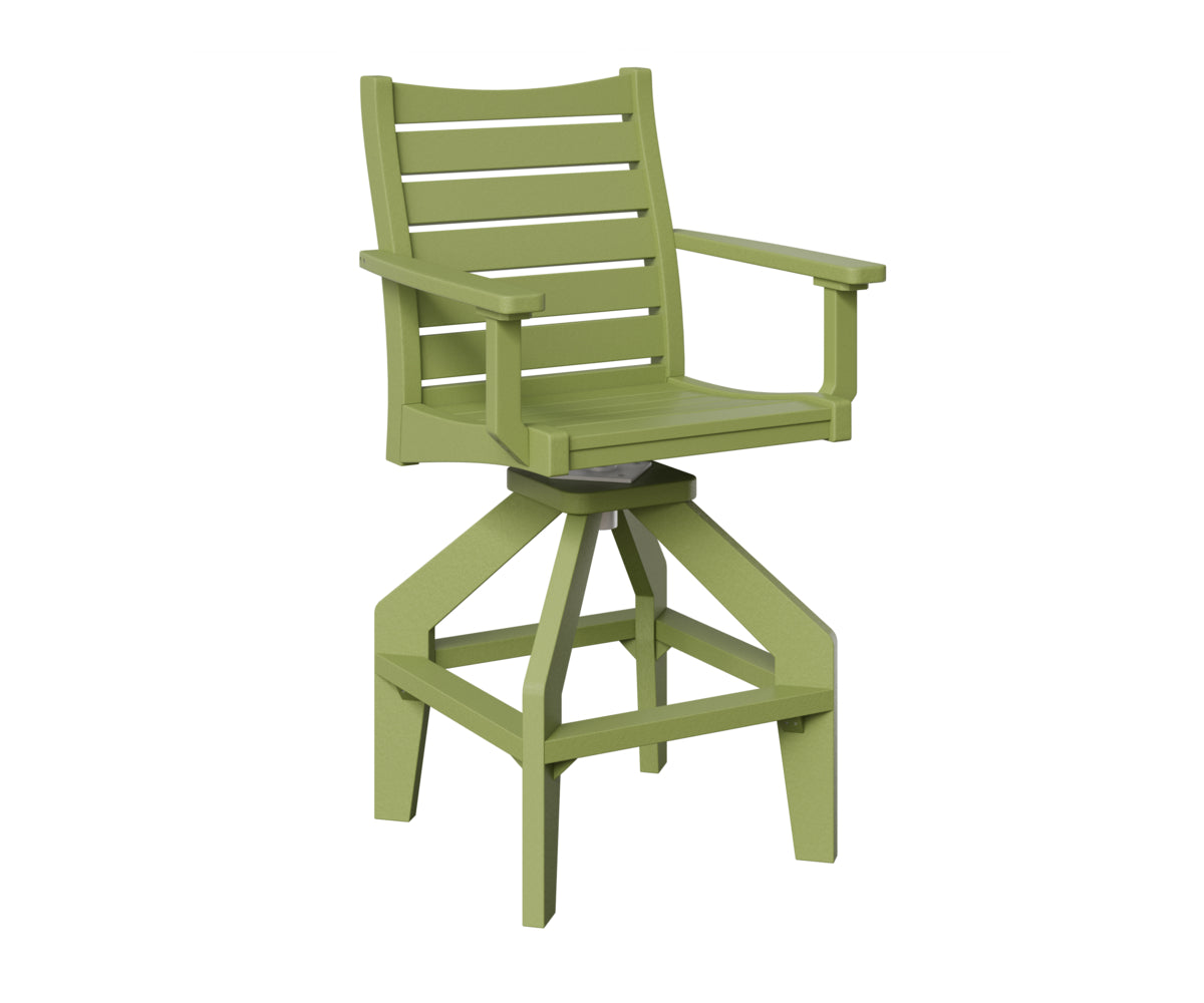 Berlin Gardens Bristol Swivel Bar Chair in Kiwi Green