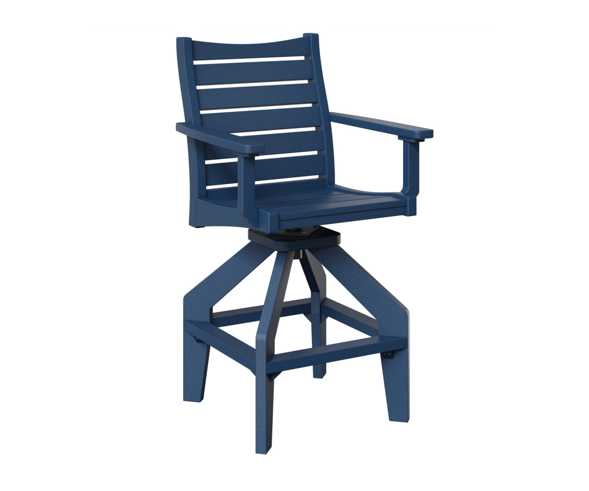 Berlin Gardens Bristol Swivel Bar Chair in Navy Blue