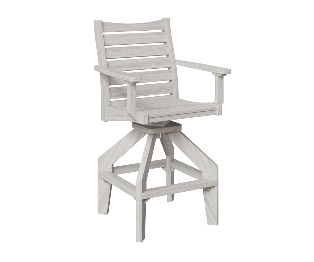 Berlin Gardens Bristol Swivel Bar Chair in Seashell