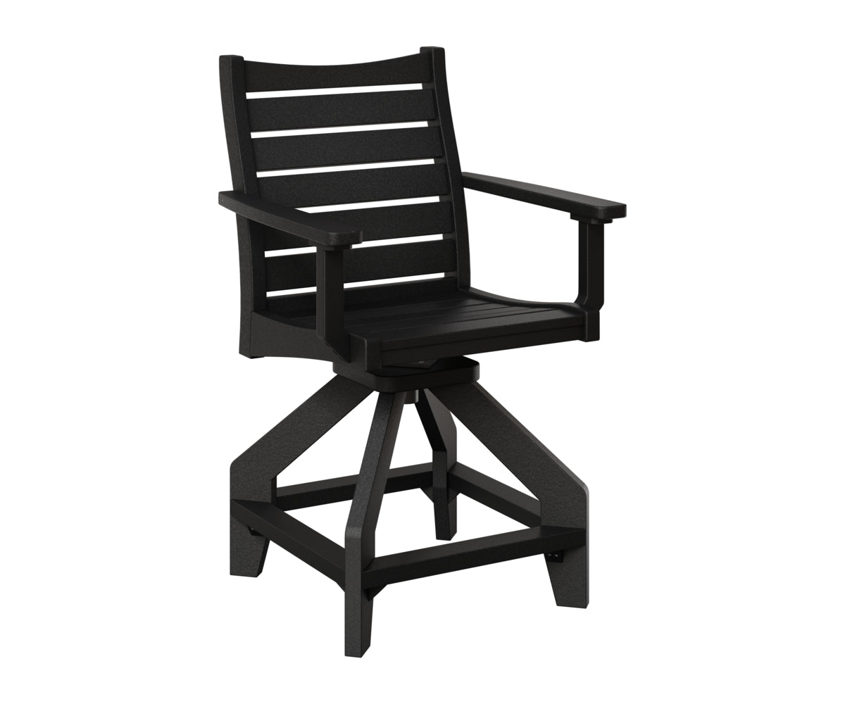 Berlin Gardens Bristol Swivel Counter Chair in Black