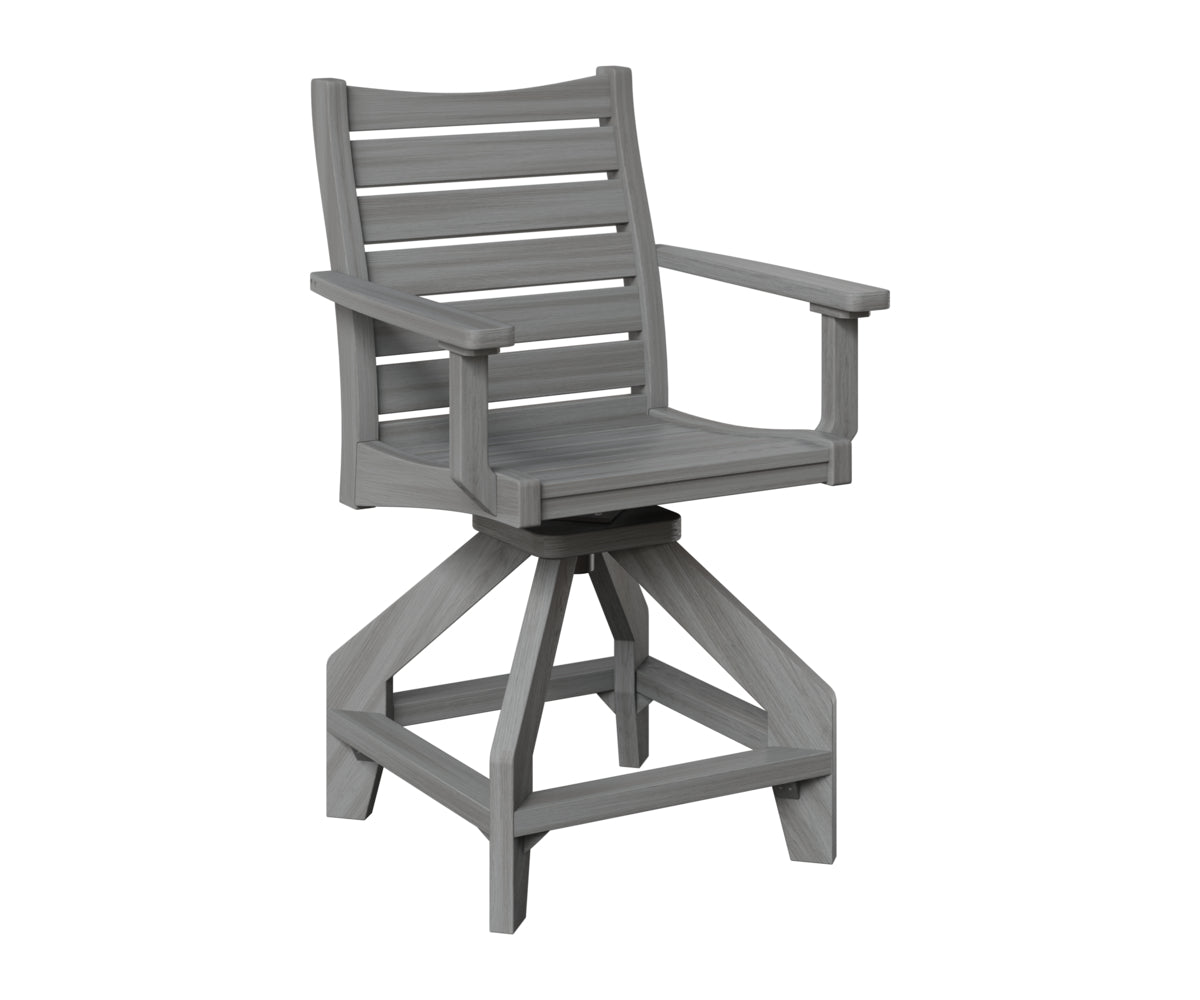 Berlin Gardens Bristol Swivel Counter Chair in Driftwood Gray