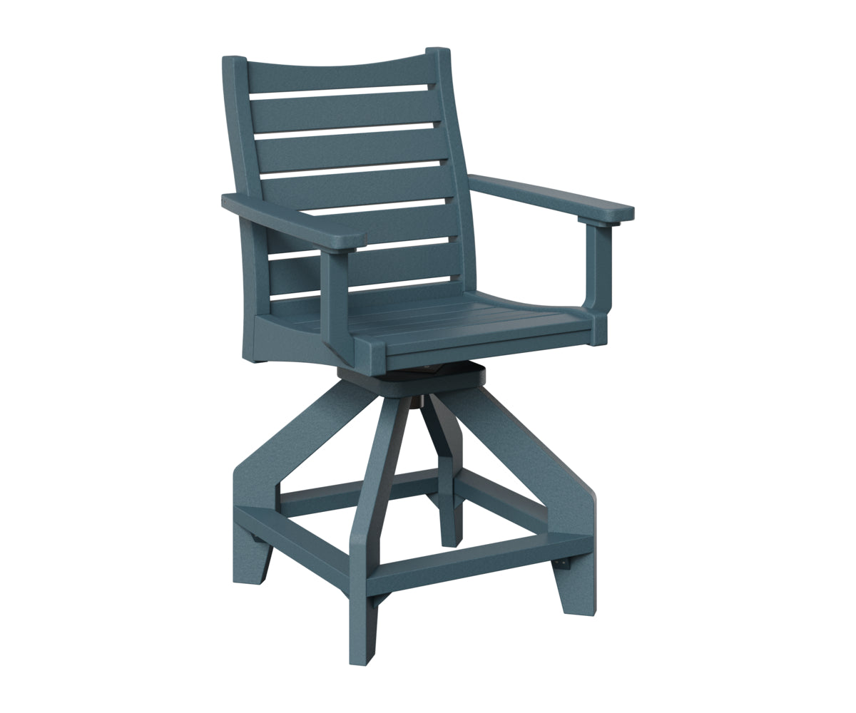 Berlin Gardens Bristol Swivel Counter Chair in Slate