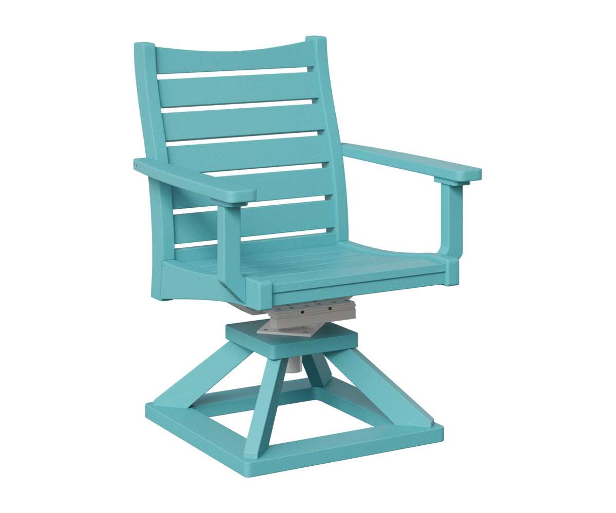 Berlin Gardens Bristol Swivel Rocker Dining Chair in Aruba Blue