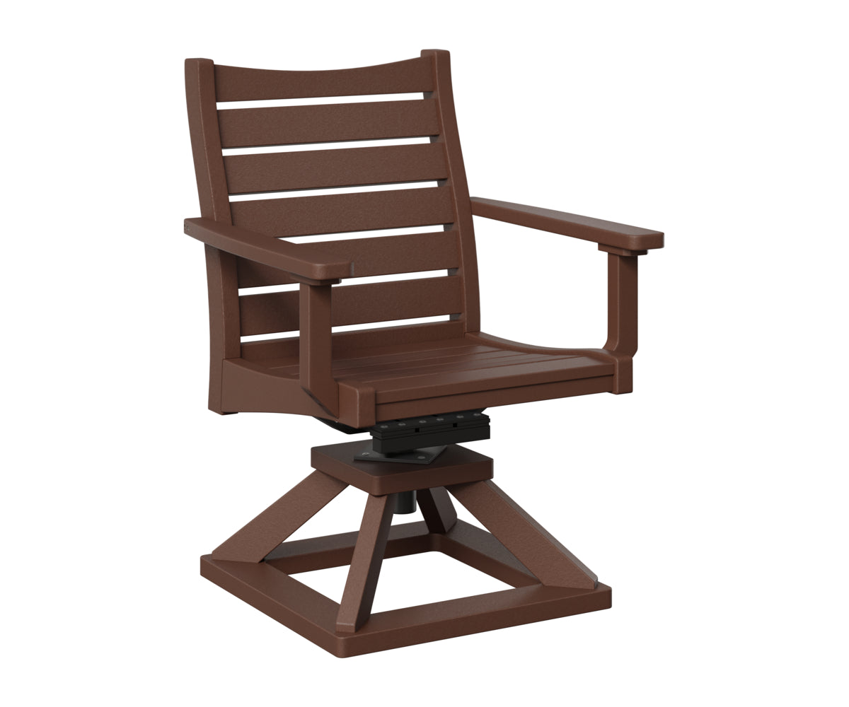 Berlin Gardens Bristol Swivel Rocker Dining Chair in Chocolate Brown