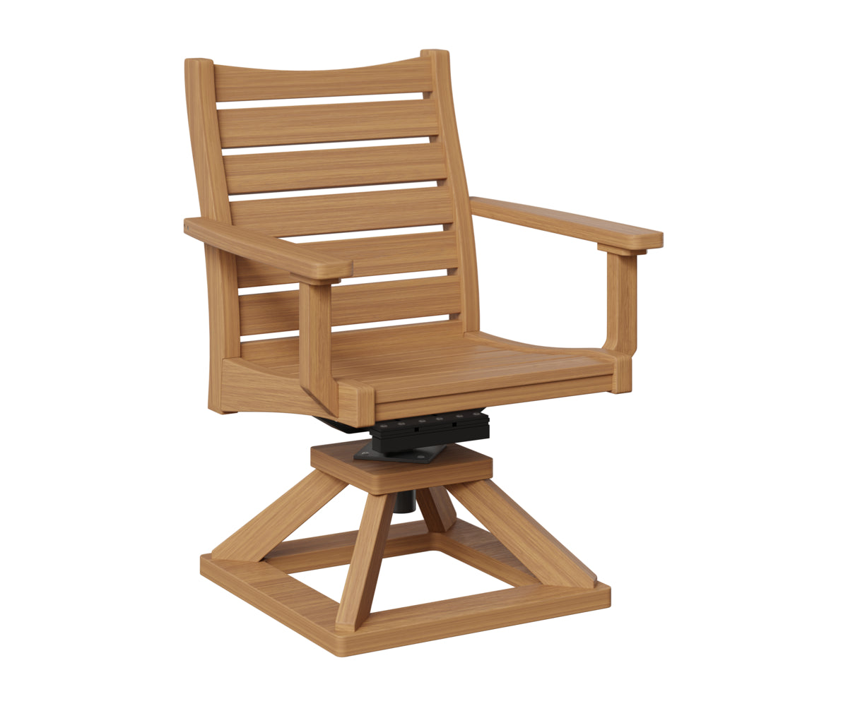 Berlin Gardens Bristol Swivel Rocker Dining Chair in Natural Teak