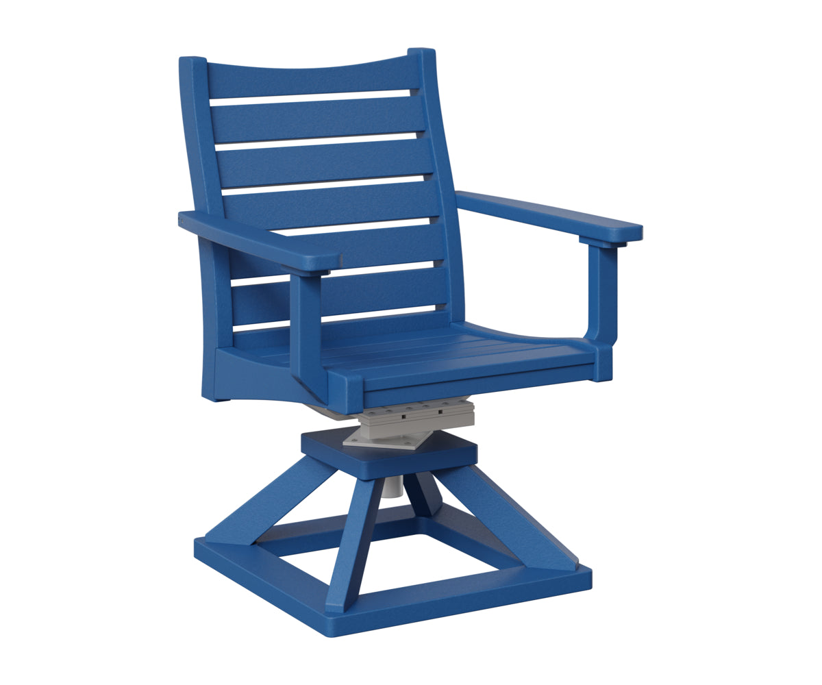 Berlin Gardens Bristol Swivel Rocker Dining Chair in Pacific Blue