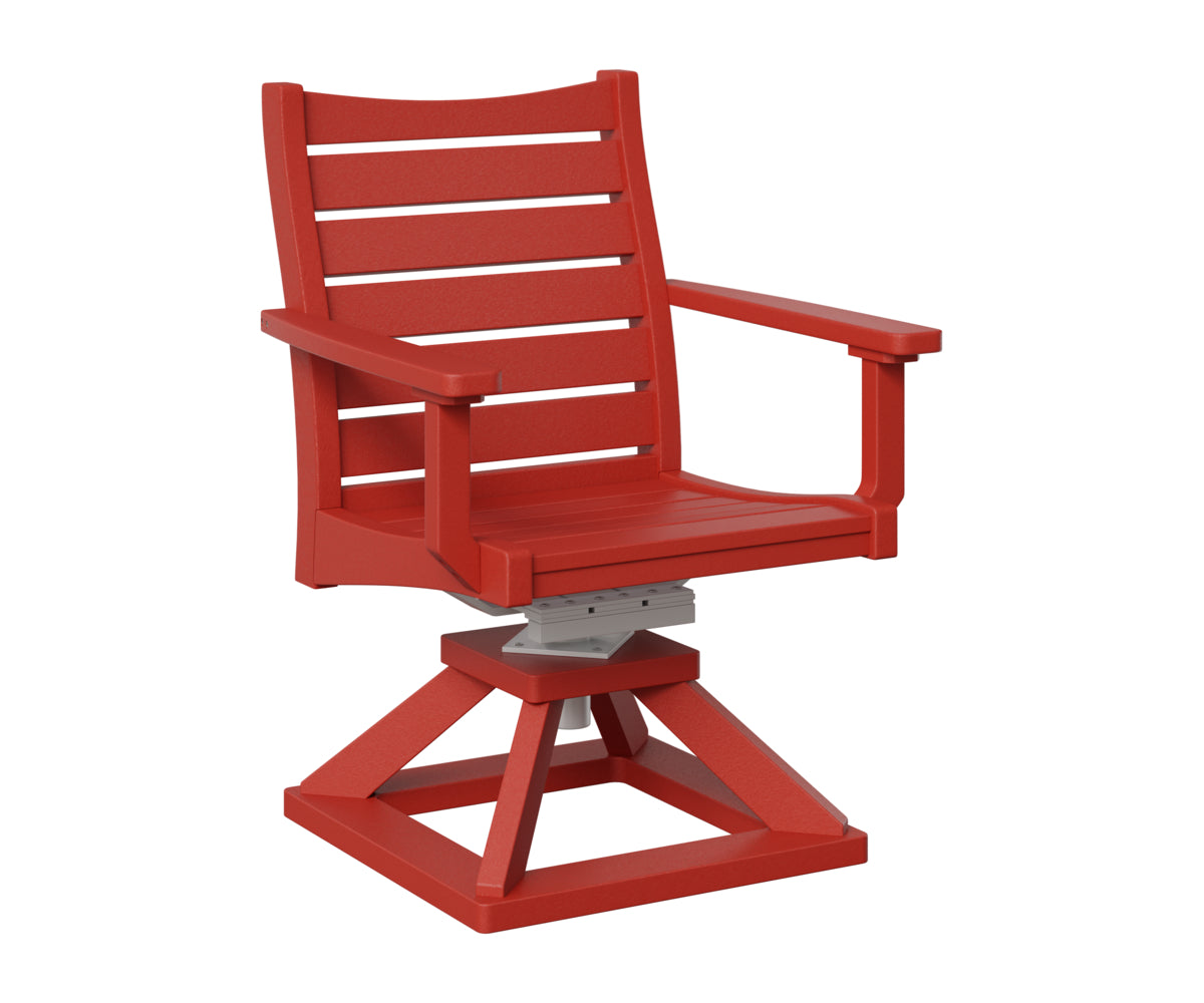 Berlin Gardens Bristol Swivel Rocker Dining Chair in Scarlet Red