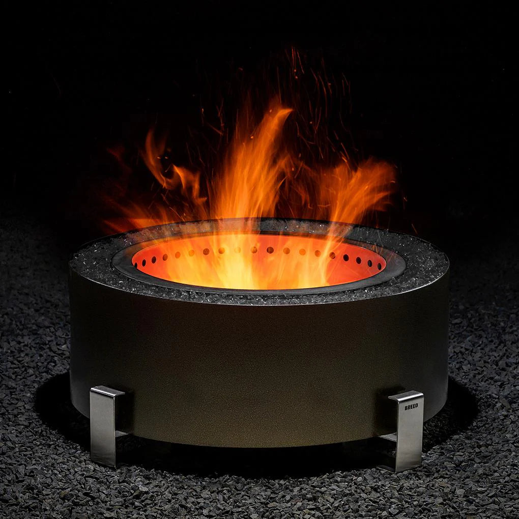 Breeo Luxeve Smokeless Fire Pit w/ Lid & Glass