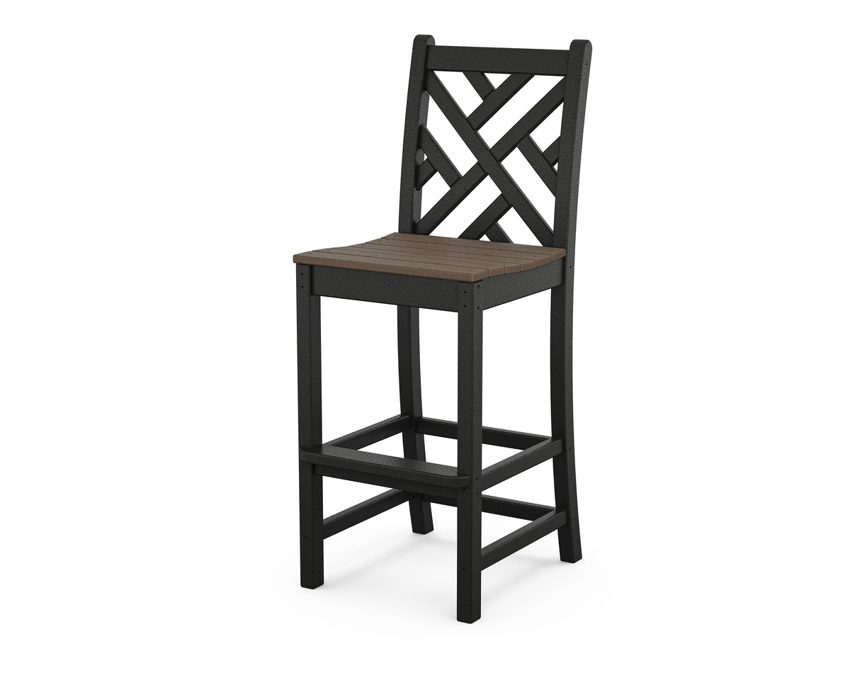 POLYWOOD Chippendale Bar Side Chair with Black frame and Kona seat