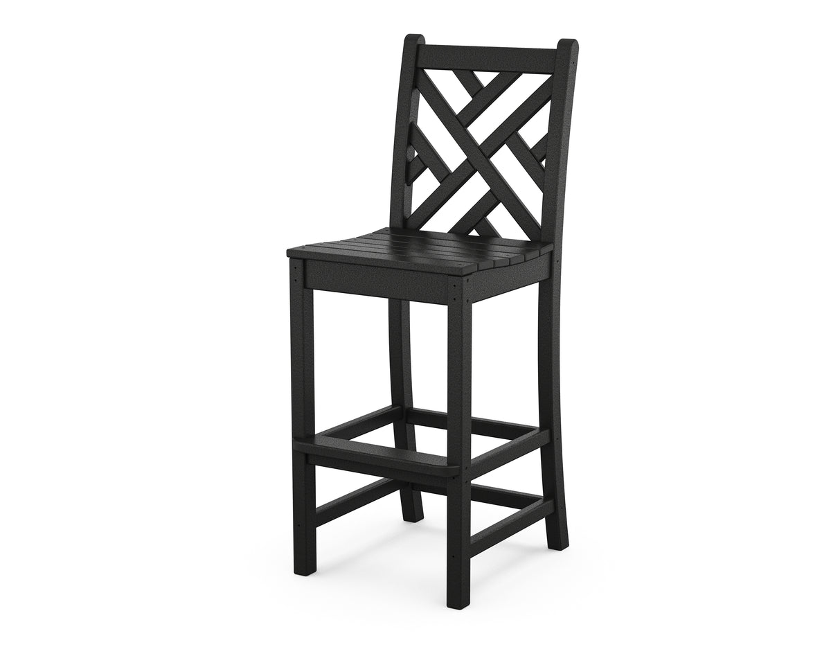 POLYWOOD Chippendale Bar Side Chair in Black
