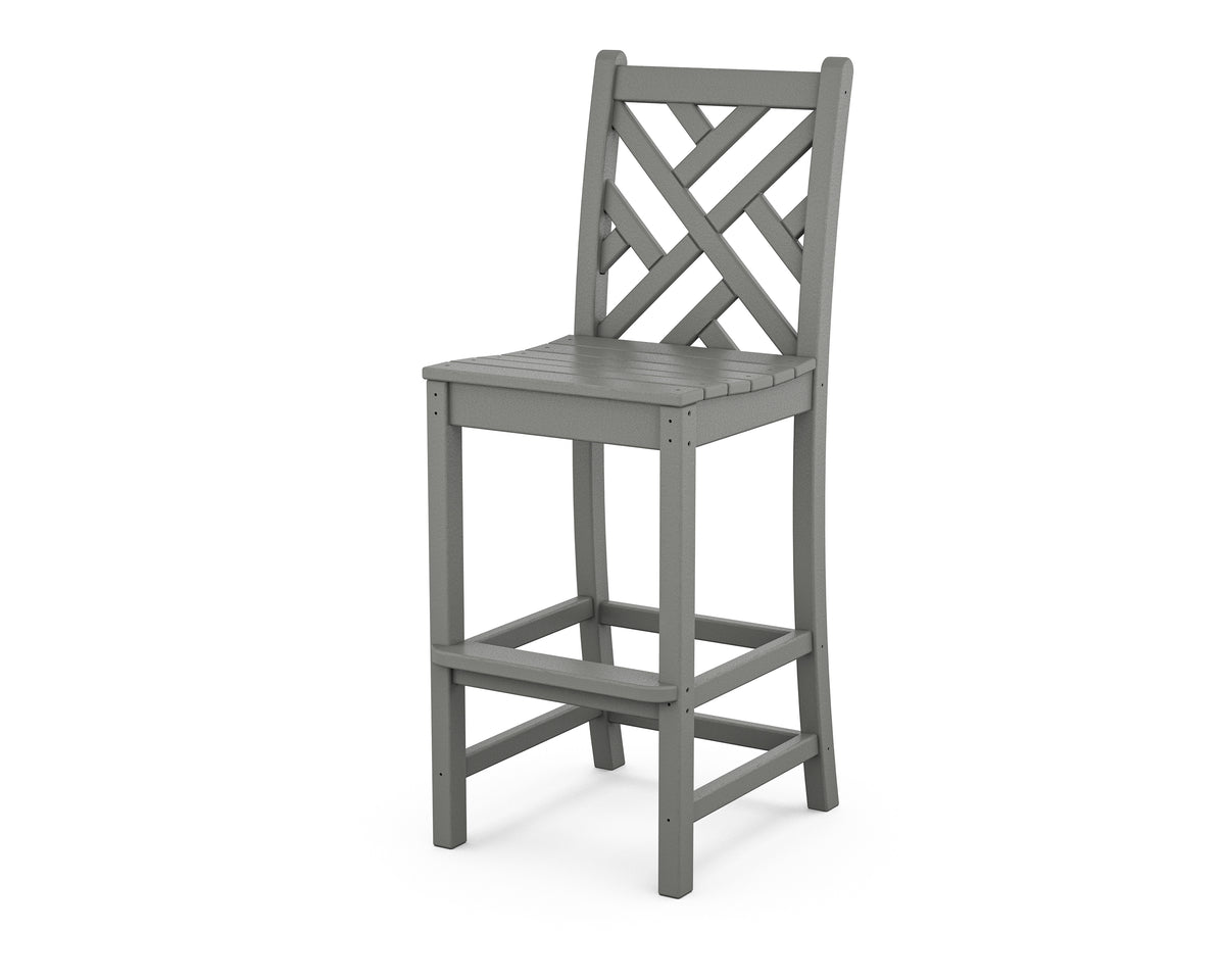 POLYWOOD Chippendale Bar Side Chair in Slate Grey