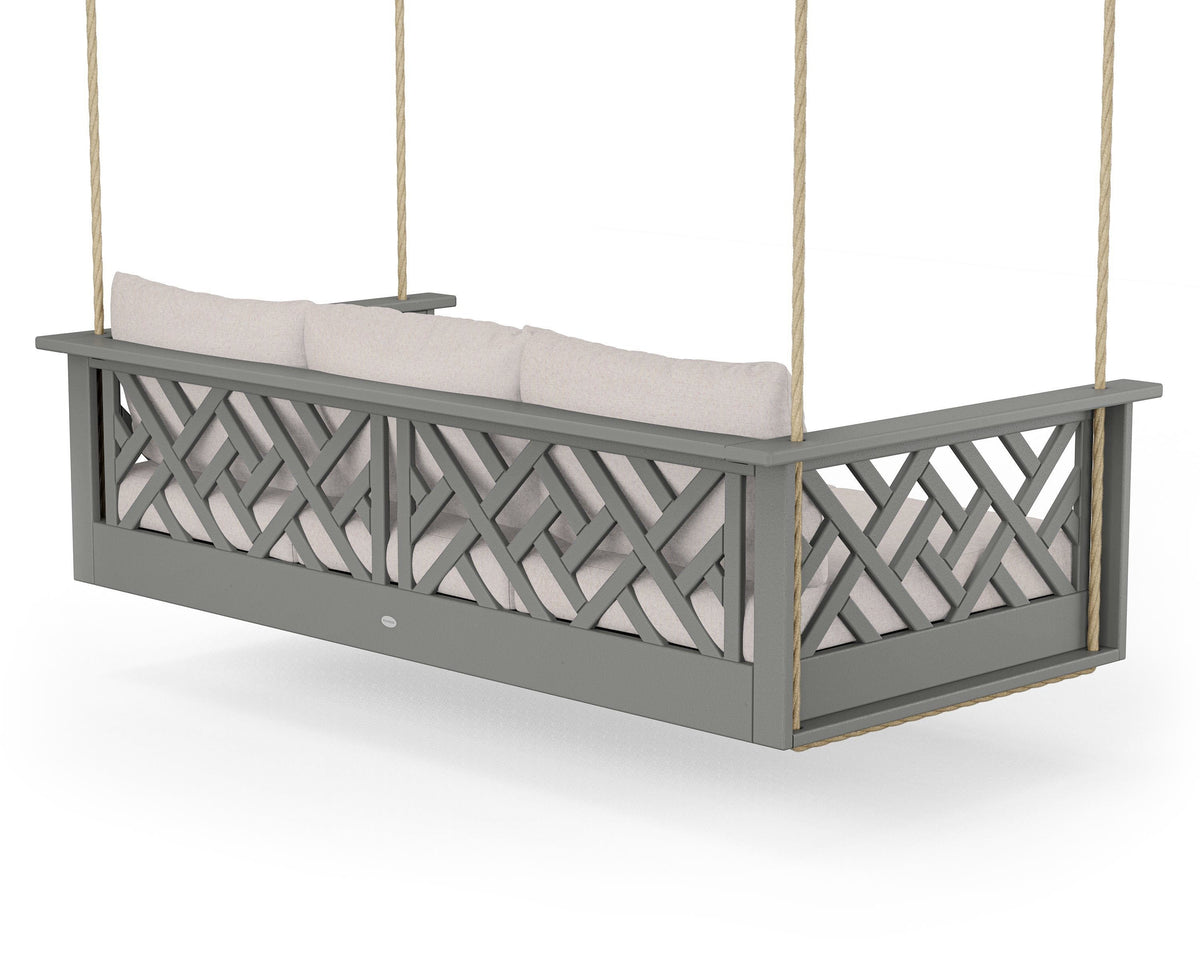 POLYWOOD Chippendale Daybed Swing in Slate Grey