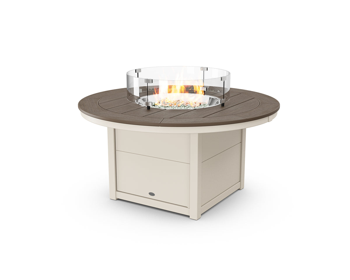 POLYWOOD Round 48" Fire Pit Table in Sand / Kona