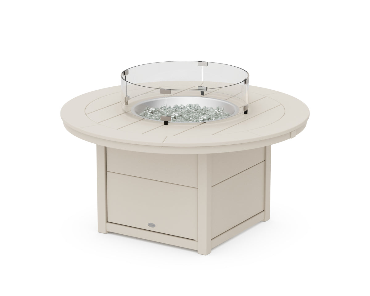 POLYWOOD Round 48" Fire Pit Table in Sand / Sand