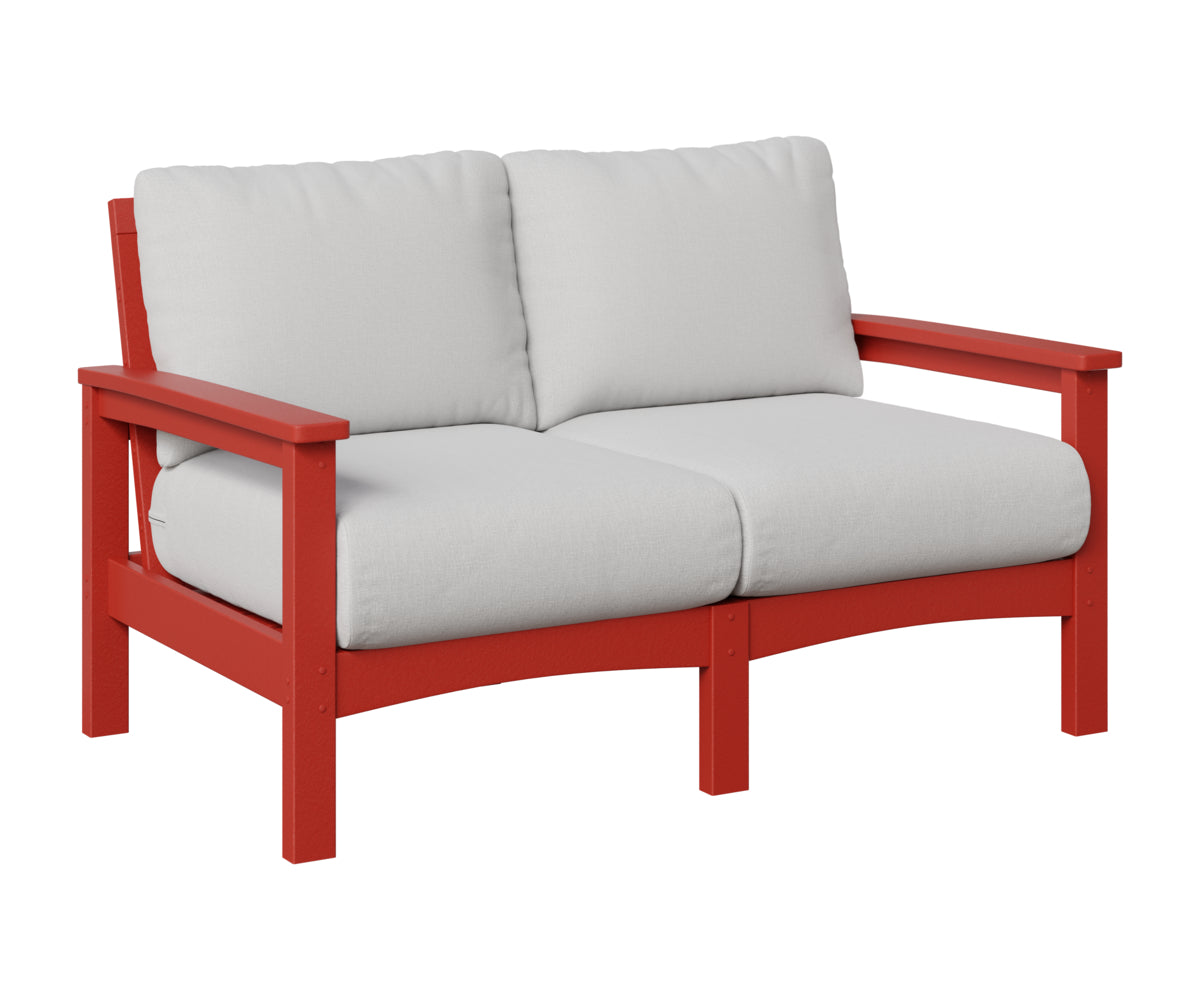 Berlin Gardens Camden Loveseat in Scarlet Red