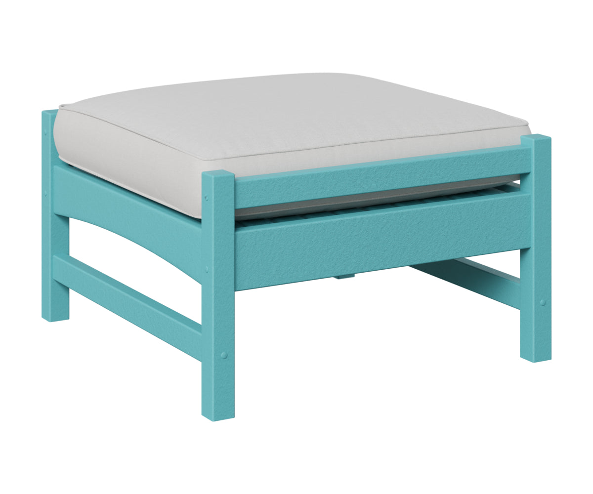 Berlin Gardens Camden Ottoman in Aruba Blue