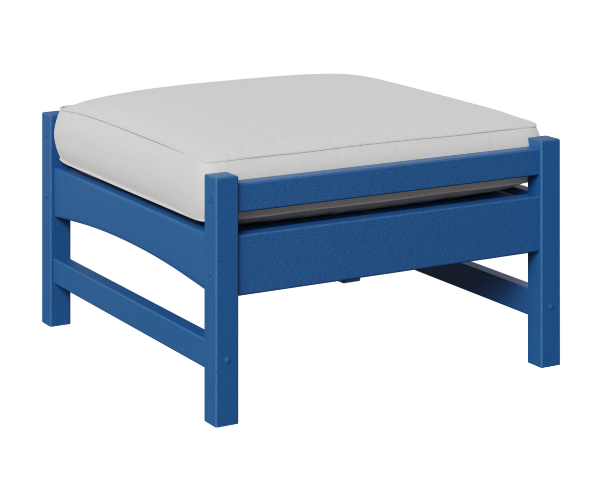 Berlin Gardens Camden Ottoman in Pacific Blue