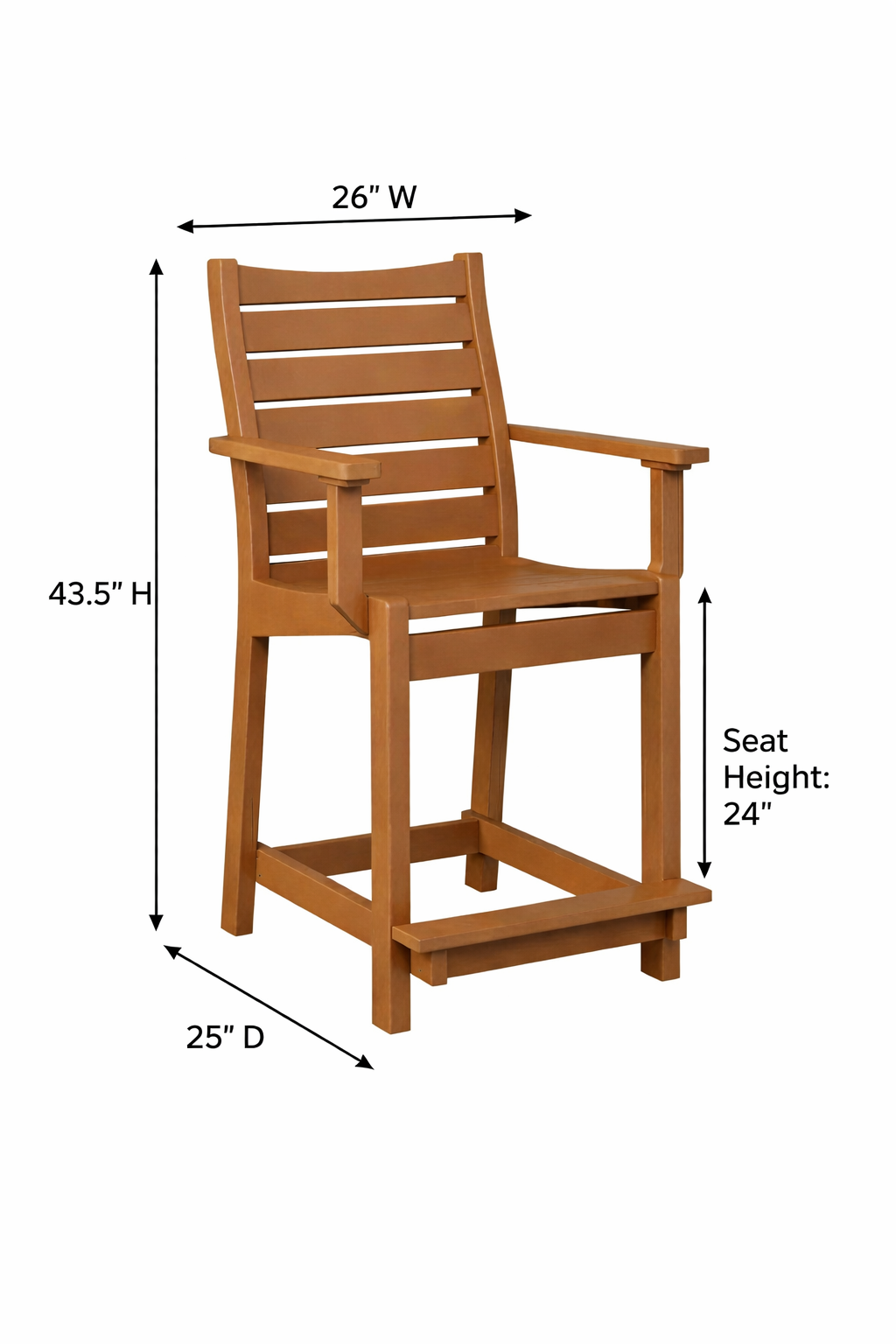 Berlin Gardens Harbor 33" Square Dining Table & 4 Bristol Counter Chairs w/ Arm Kit