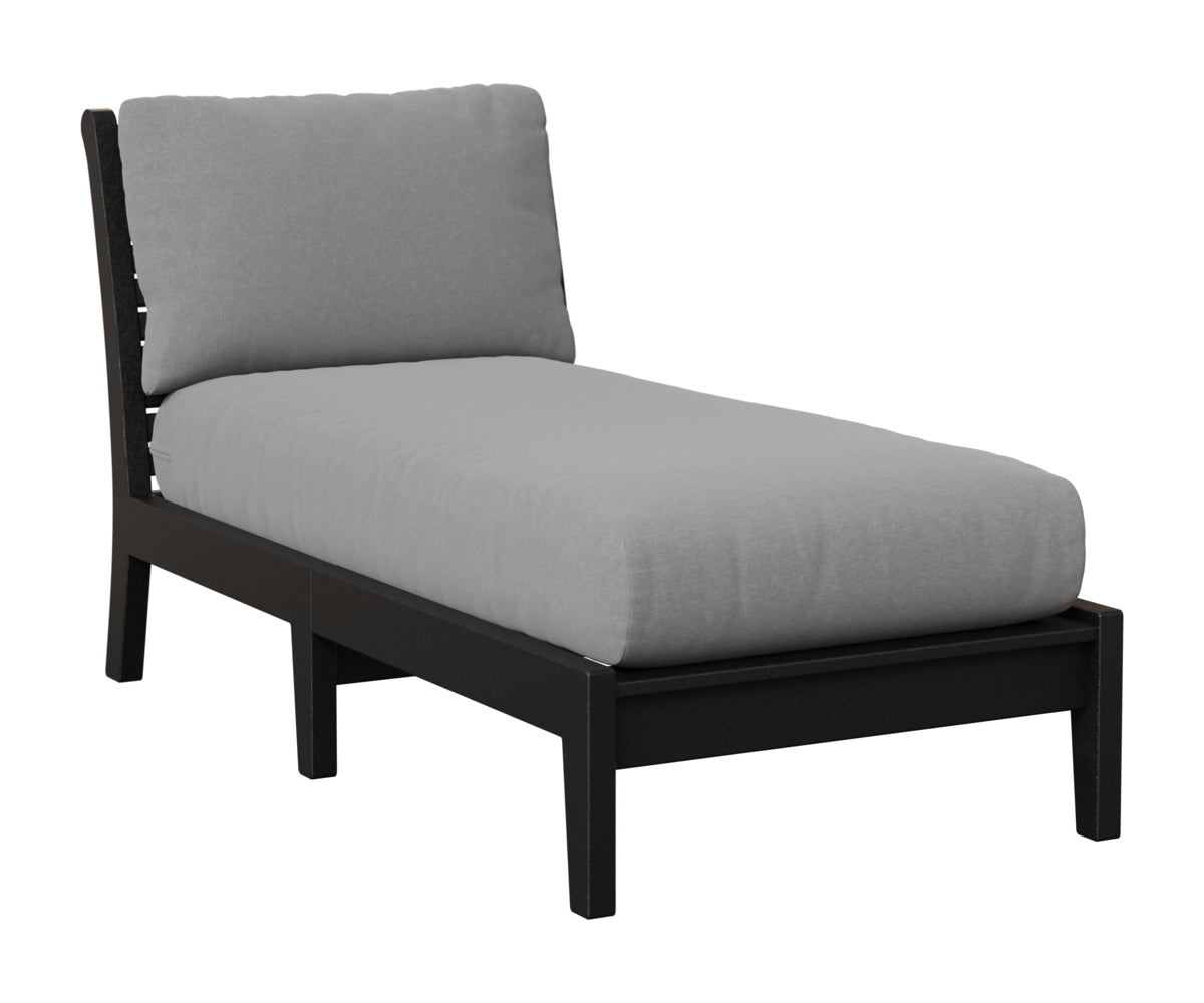 Berlin Gardens Classic Terrace Armless Chaise Lounge in Black
