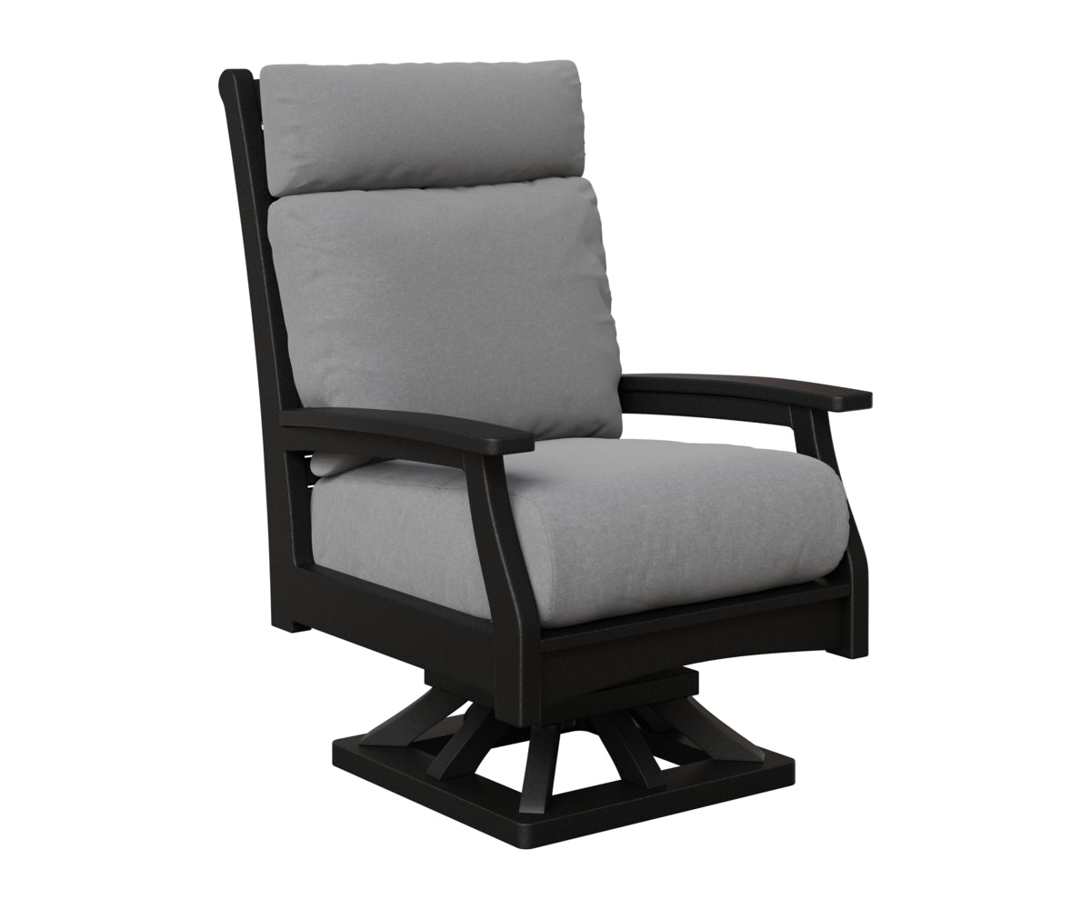Berlin Gardens Classic Terrace High Back Swivel Rocker in Black