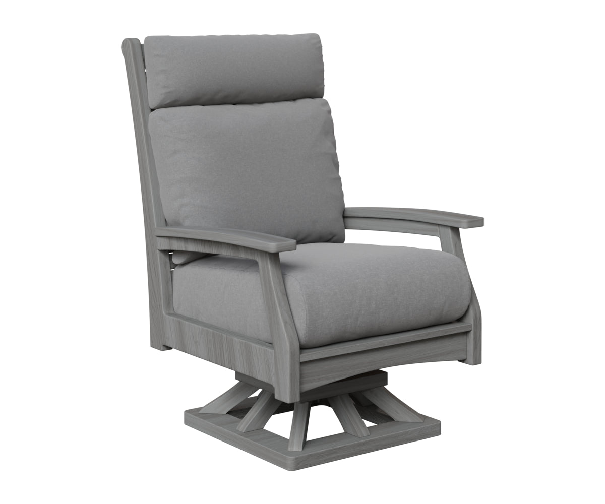Berlin Gardens Classic Terrace High Back Swivel Rocker in Driftwood Gray