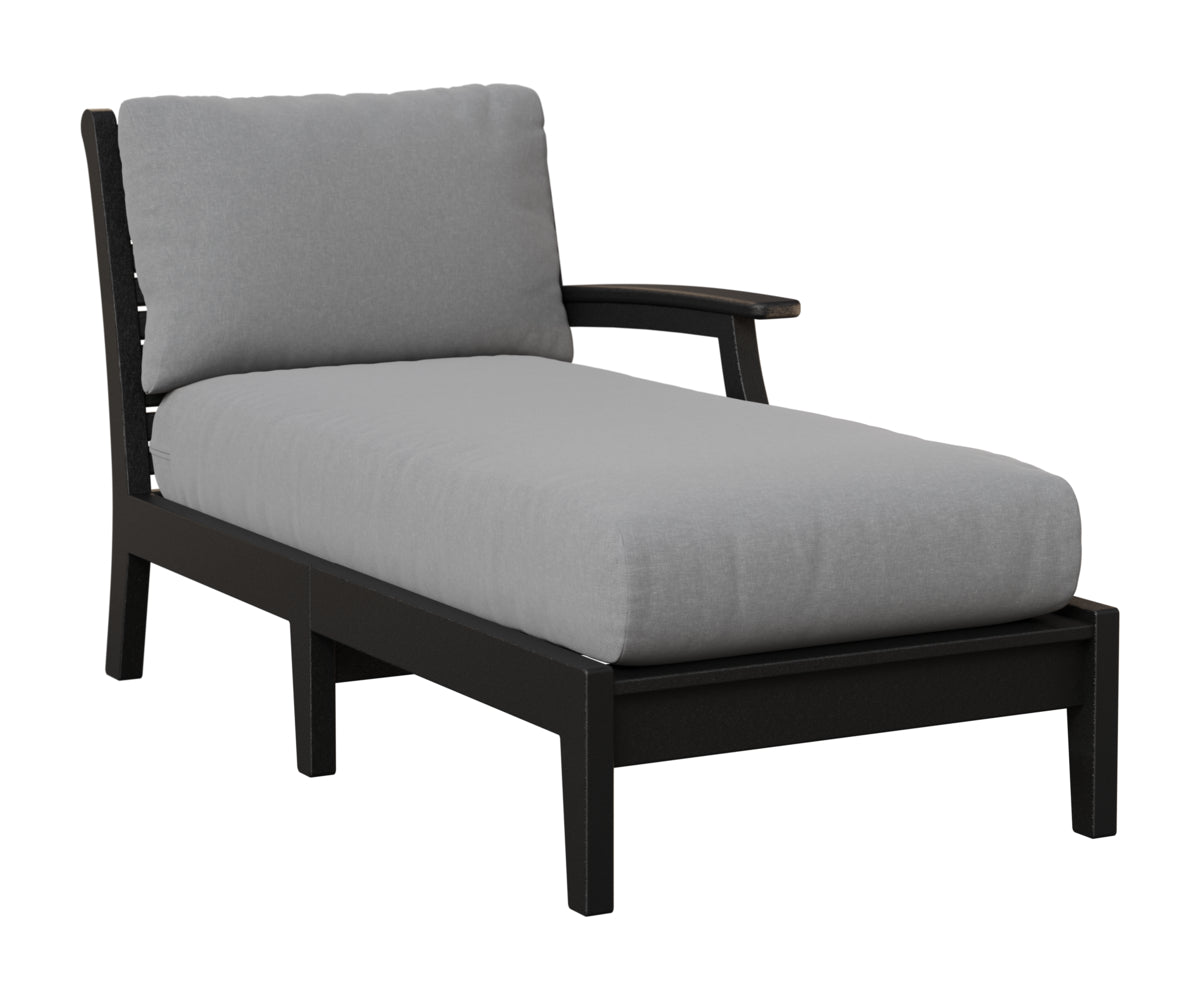 Berlin Gardens Classic Terrace Left Arm Chaise Lounge in Black