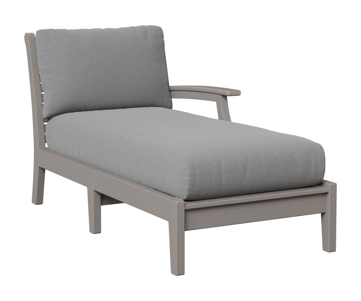 Berlin Gardens Classic Terrace Left Arm Chaise Lounge in Light Gray