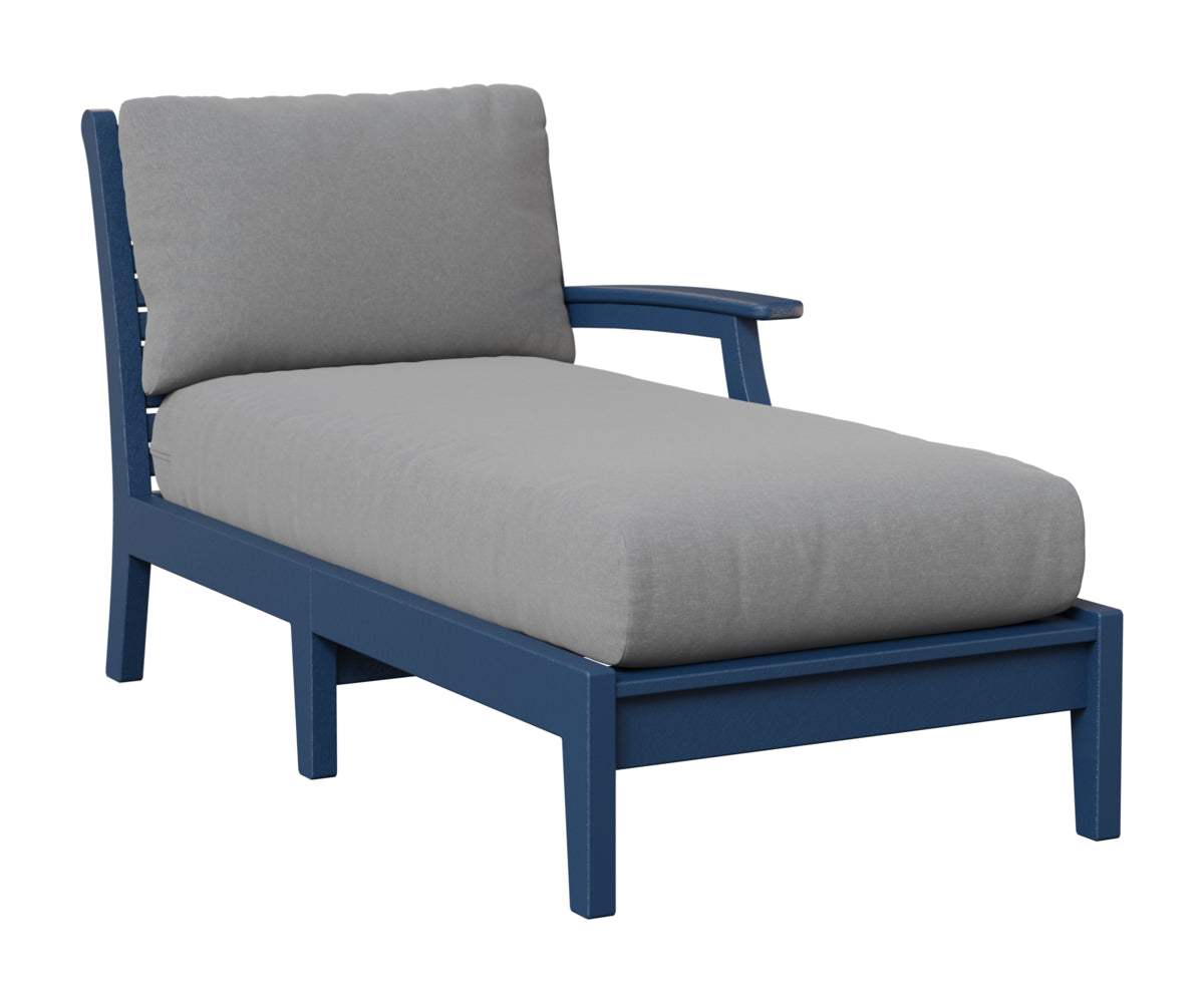 Berlin Gardens Classic Terrace Left Arm Chaise Lounge in Navy Blue