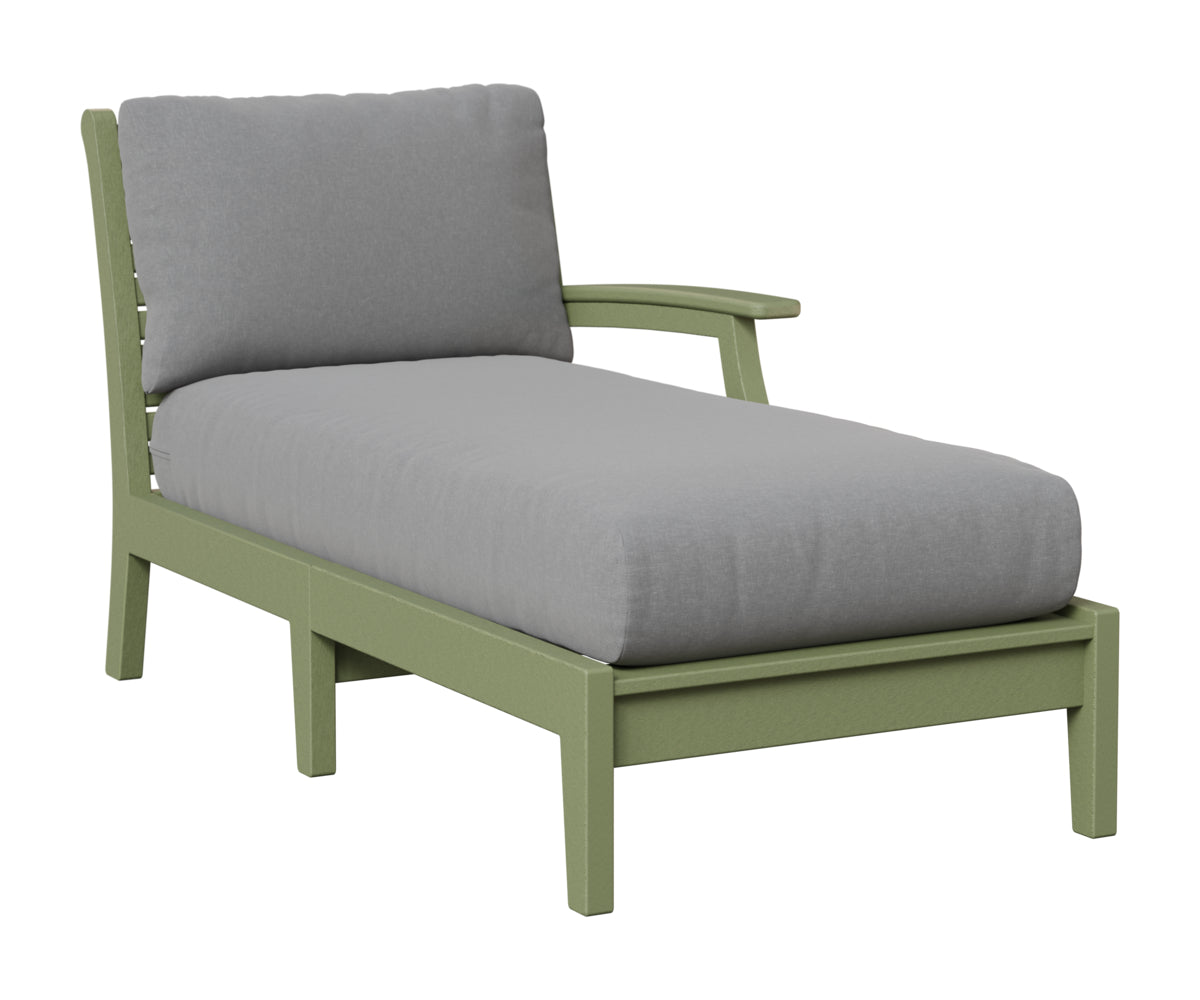 Berlin Gardens Classic Terrace Left Arm Chaise Lounge in Sage