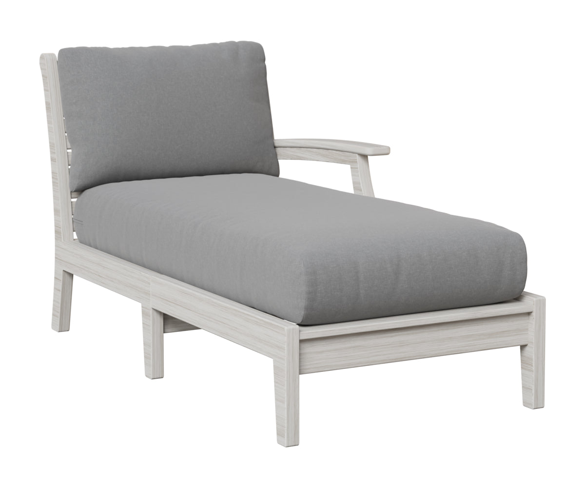 Berlin Gardens Classic Terrace Left Arm Chaise Lounge in Seashell