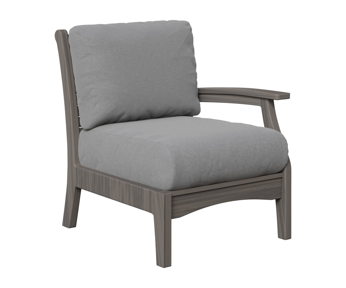 Berlin Gardens Classic Terrace Left Arm Club Chair in Coastal Gray