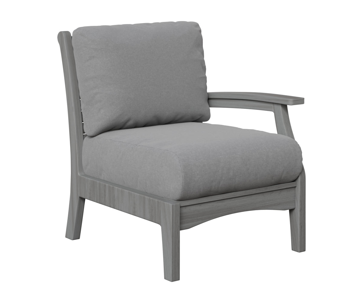 Berlin Gardens Classic Terrace Left Arm Club Chair in Driftwood Gray