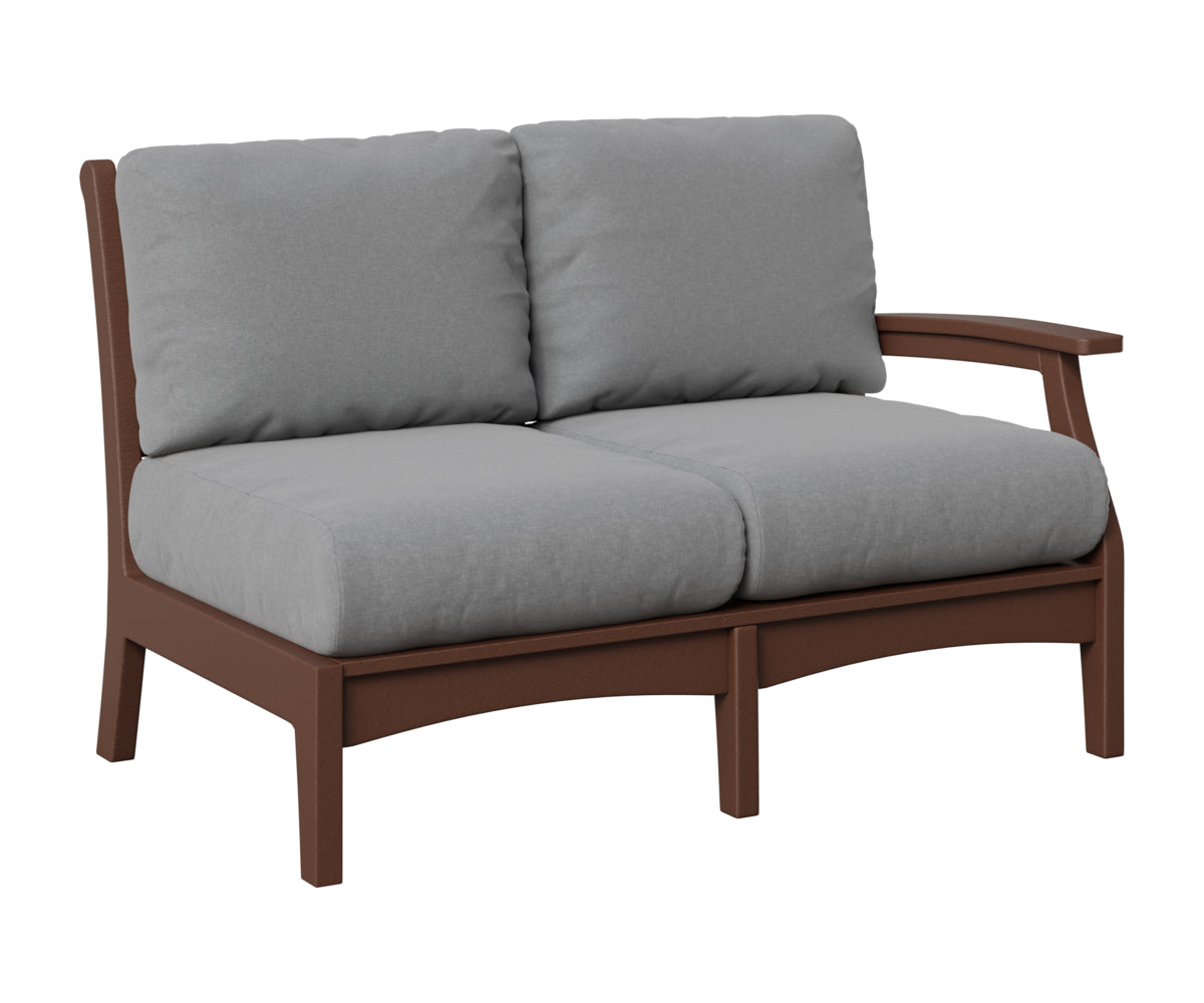 Berlin Gardens Classic Terrace Left Arm Loveseat in Chocolate Brown