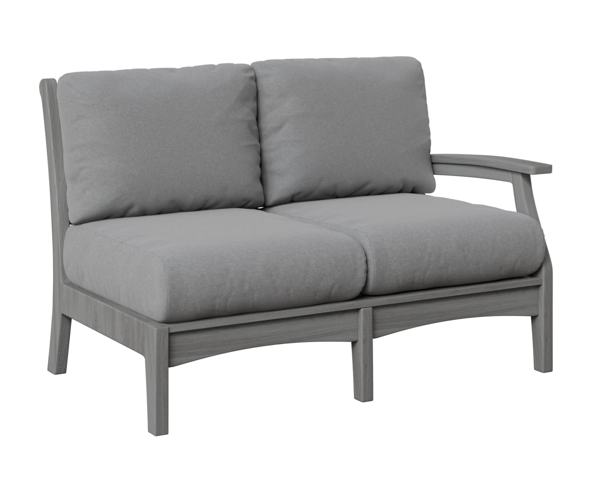 Berlin Gardens Classic Terrace Left Arm Loveseat in Driftwood Gray