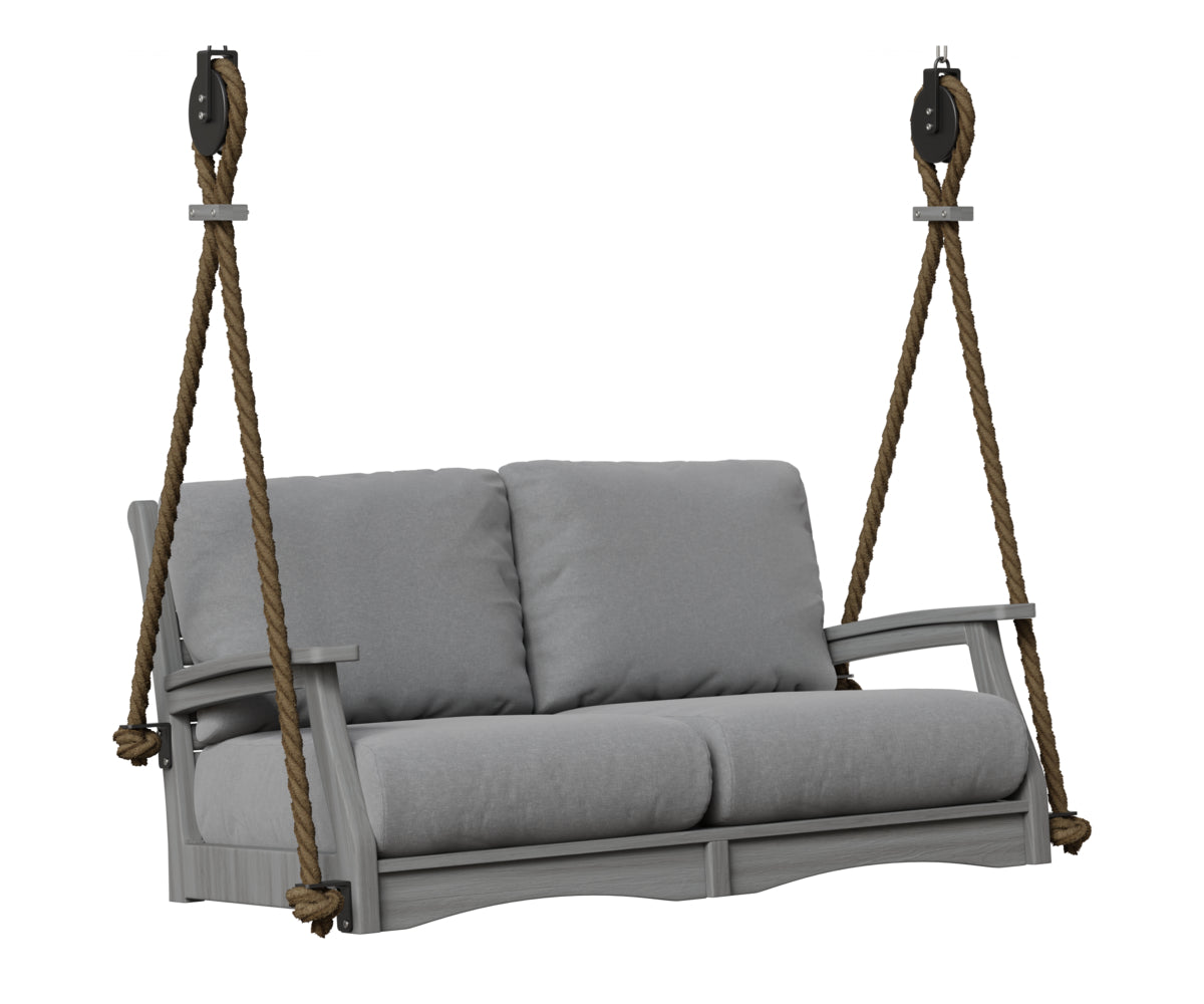 Berlin Gardens Classic Terrace Loveseat Swing in Driftwood Gray