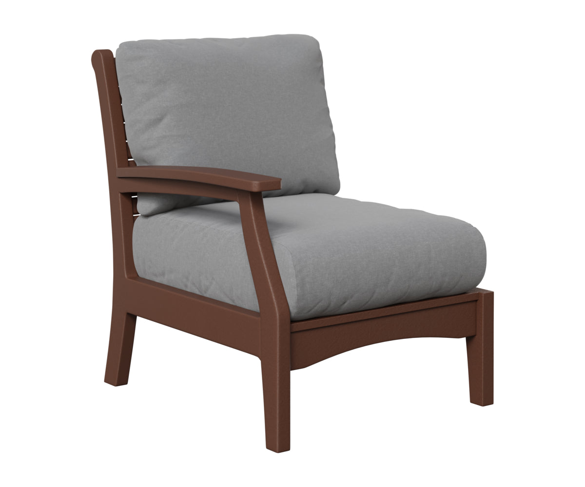 Berlin Gardens Classic Terrace Right Arm Club Chair in Chocolate Brown