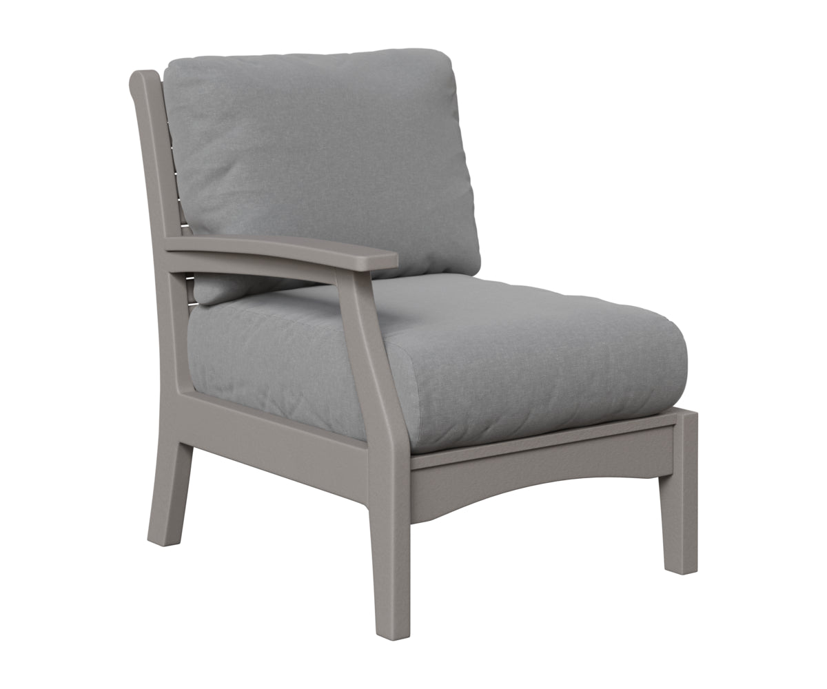 Berlin Gardens Classic Terrace Right Arm Club Chair in Light Gray