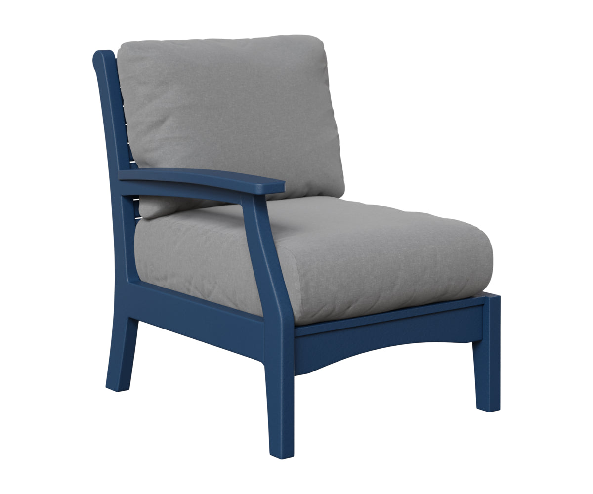 Berlin Gardens Classic Terrace Right Arm Club Chair in Navy Blue